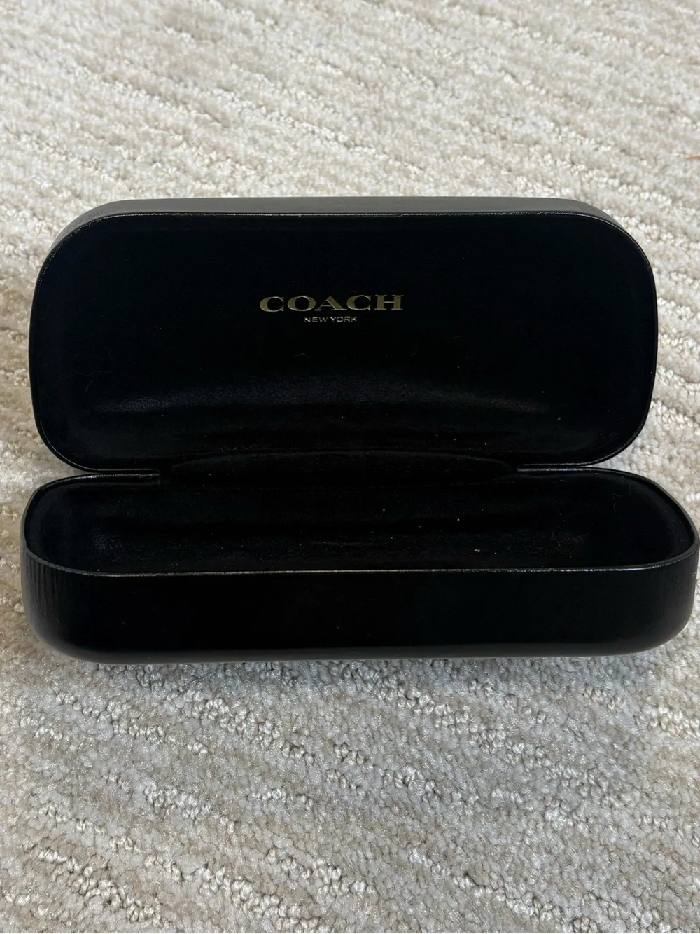 Coach New York Authenic Black Sunglass Hard Case (No Sunglasses) Genuine Holder